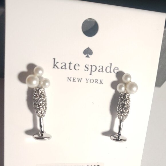 Kate Spade New York Champagne Pearl & Crystal Earrings - Picture 4 of 5